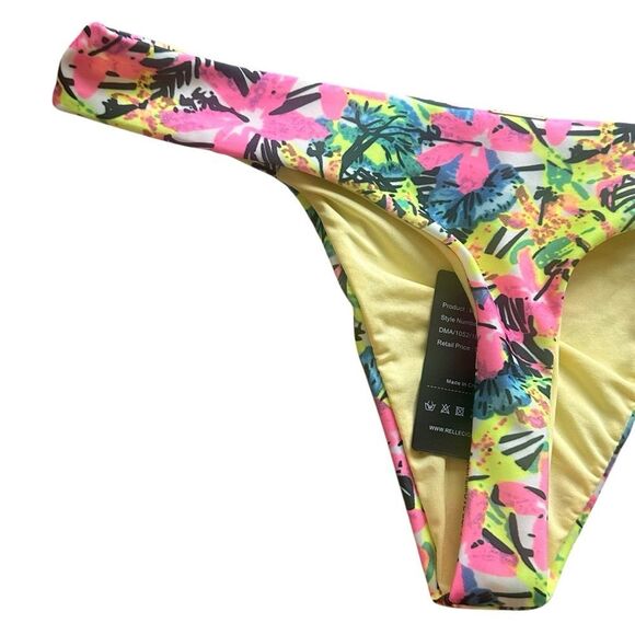 RELLECIGA Floral Brazilian Cut Strappy Bikini Bottom – LARGE NWT - Picture 9 of 13